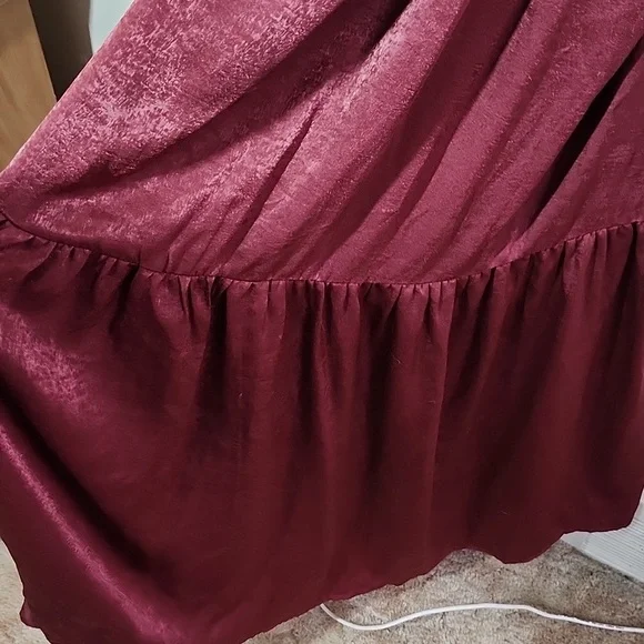 Altered State Elegant Burgundy Maxi Dress Cut Outs Sexy Date Night Wedding Guest